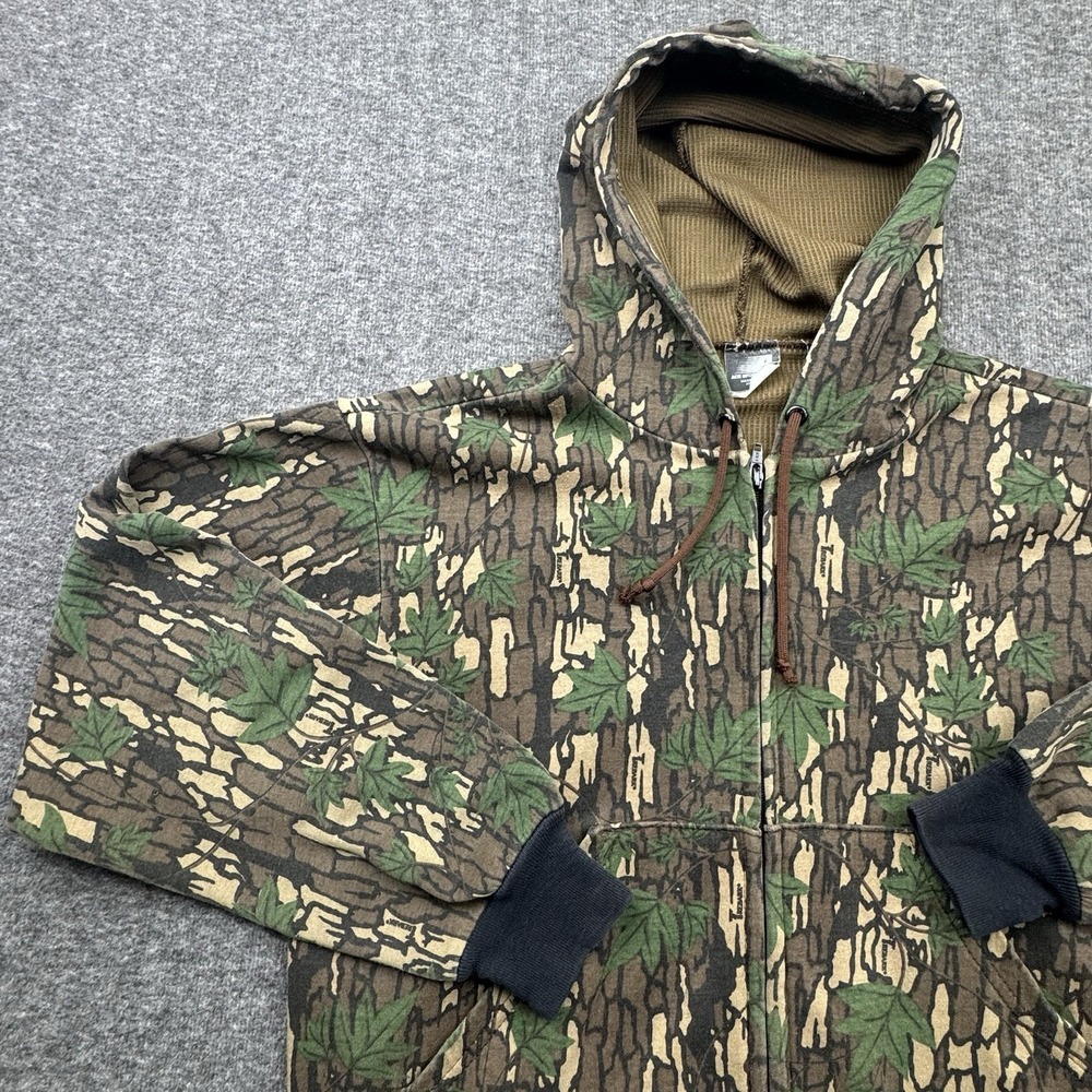 Ace Sportswear Trebark Camouflage‎ Full Zip Hoodie Size Medium Hunting Vtg 80s